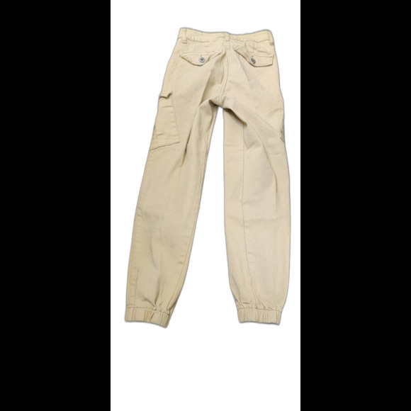 Lilac Sunset size 3/4 Beige Khaki color carpenter pants elastic hem - Picture 2 of 4